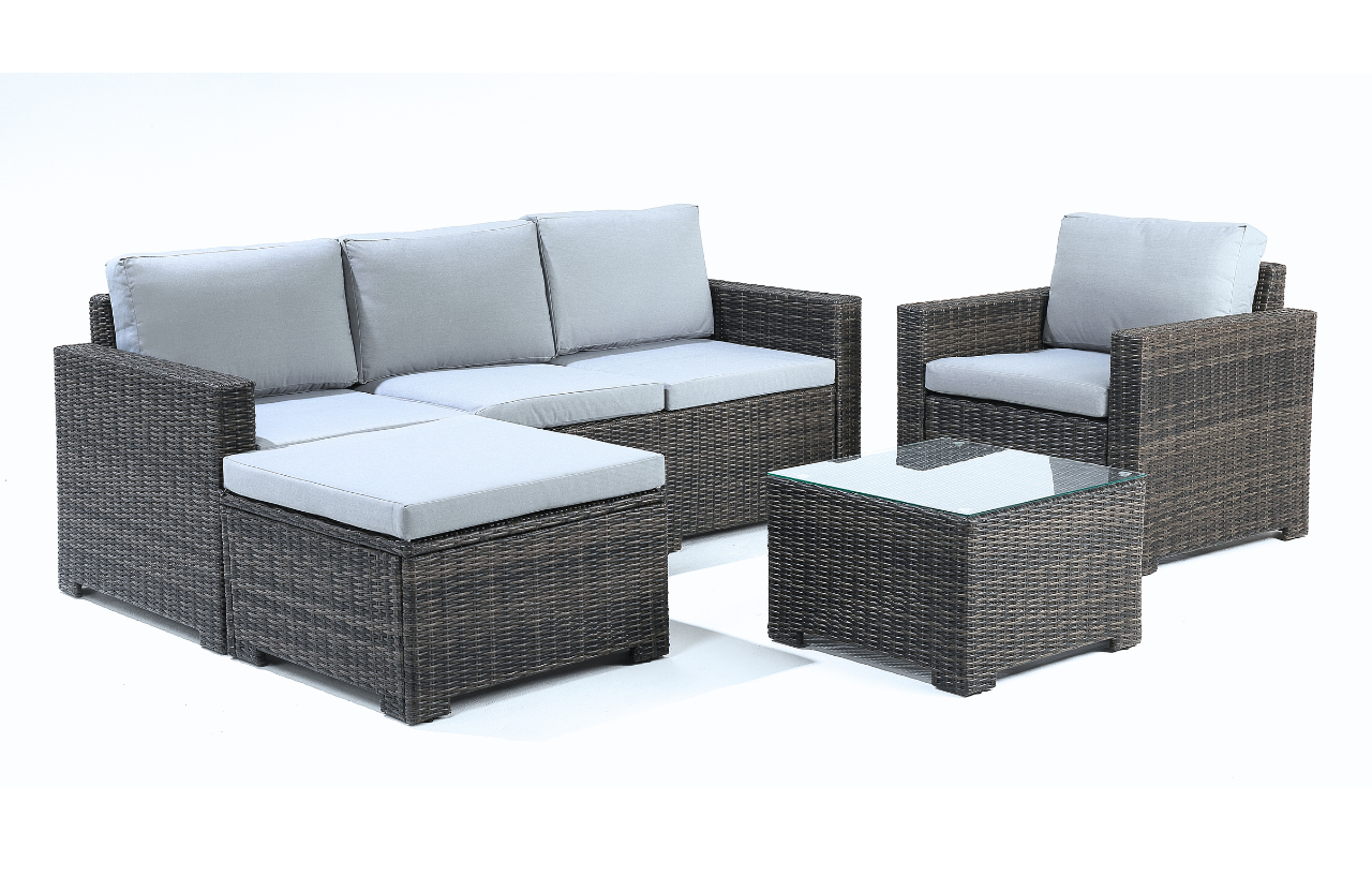 Marbella Grey 5 Seater Corner Garden Lounge Set - MINT Outdoor