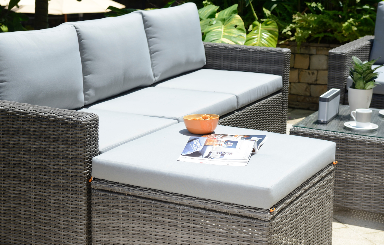 Marbella Grey 5 Seater Corner Garden Lounge Set - MINT Outdoor
