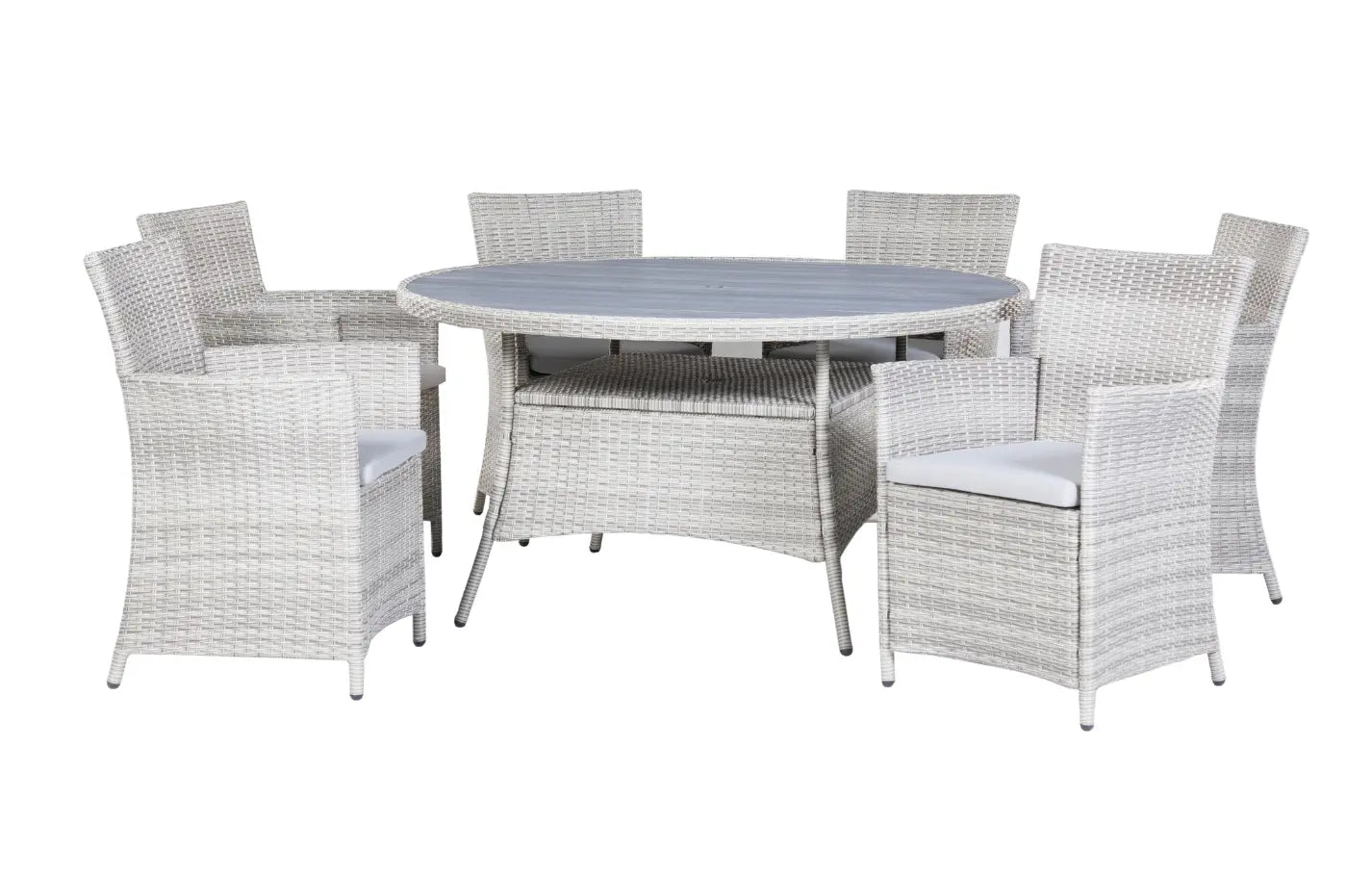 Bridgetown 6 Seater Round Rattan Dining Set 150cm - MINT Outdoor