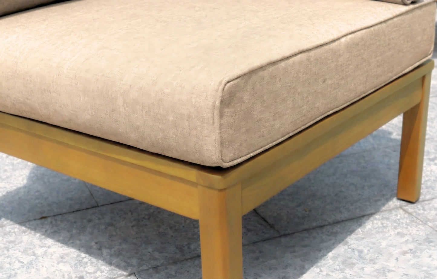 Cali 3 Seater Wooden Garden Chaise Sofa Set