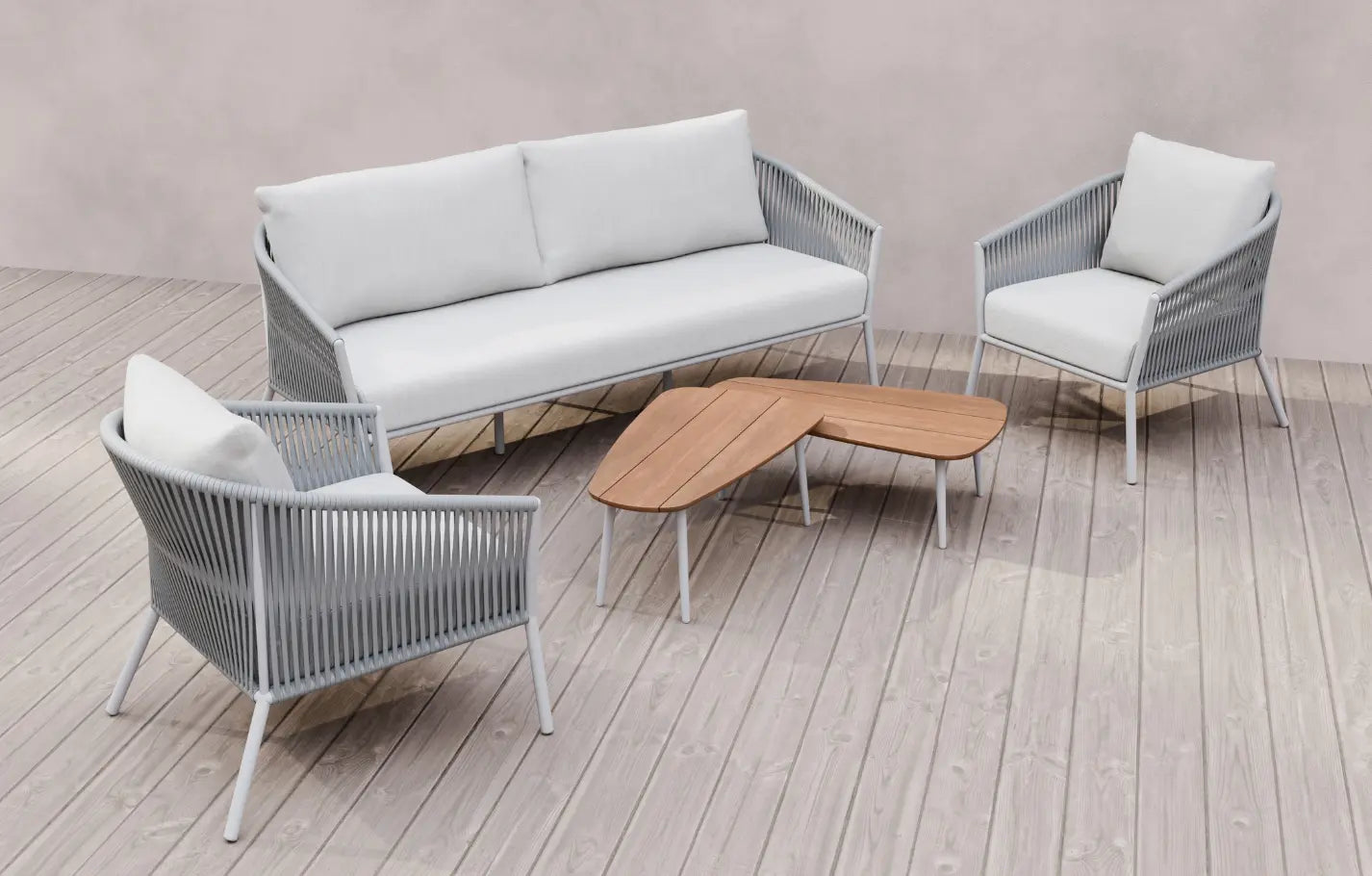 Nuha 4 Seater Woven Garden Sofa and Armchair Set - MINT Outdoor