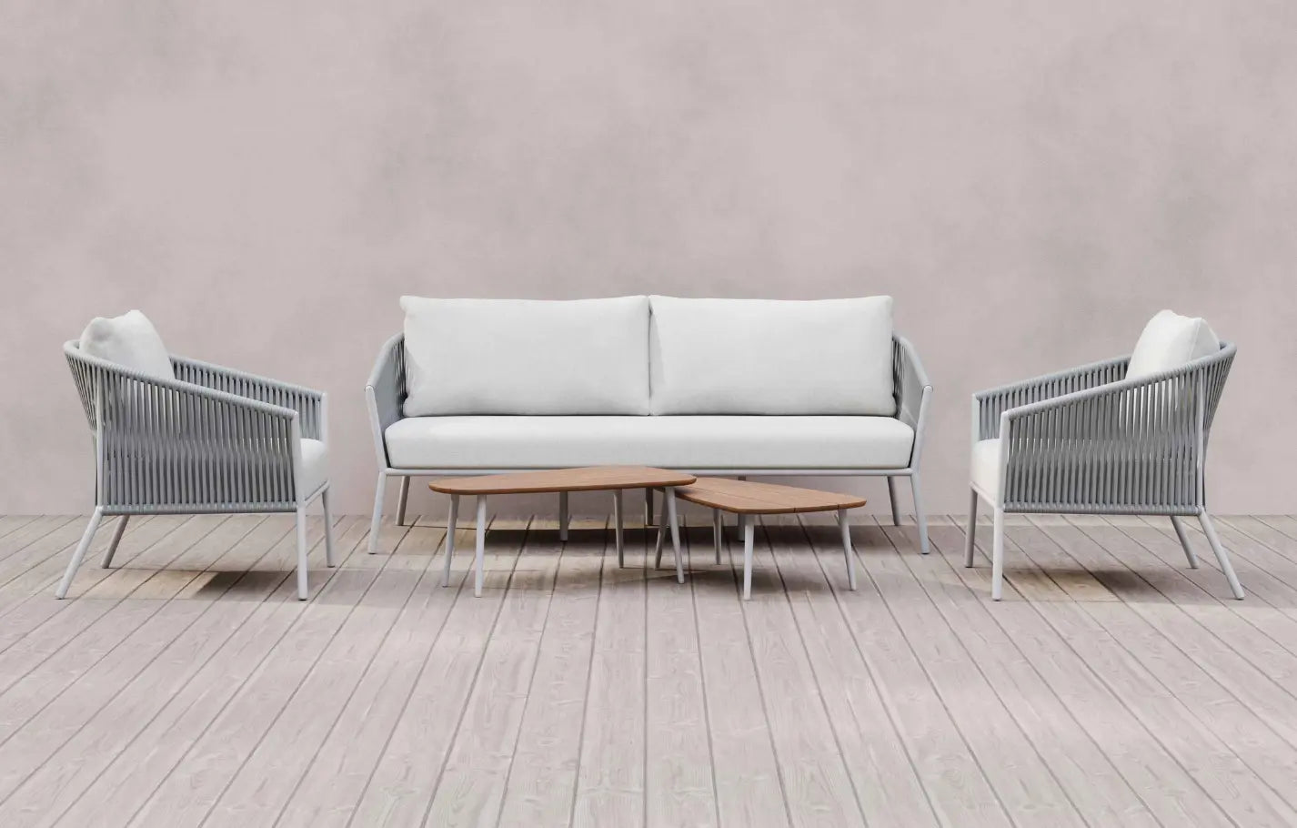 Nuha 4 Seater Woven Garden Sofa and Armchair Set - MINT Outdoor