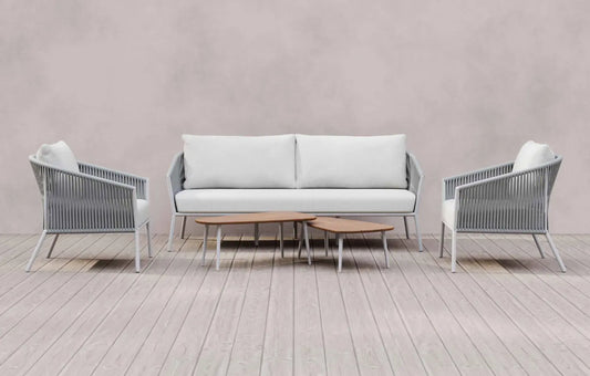 Nuha 4 Seater Woven Garden Sofa and Armchair Set - MINT Outdoor