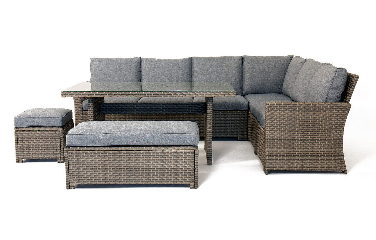 Palma Grey Corner Rattan Garden Lounge Set 9 Seater (V2) - MINT Outdoor