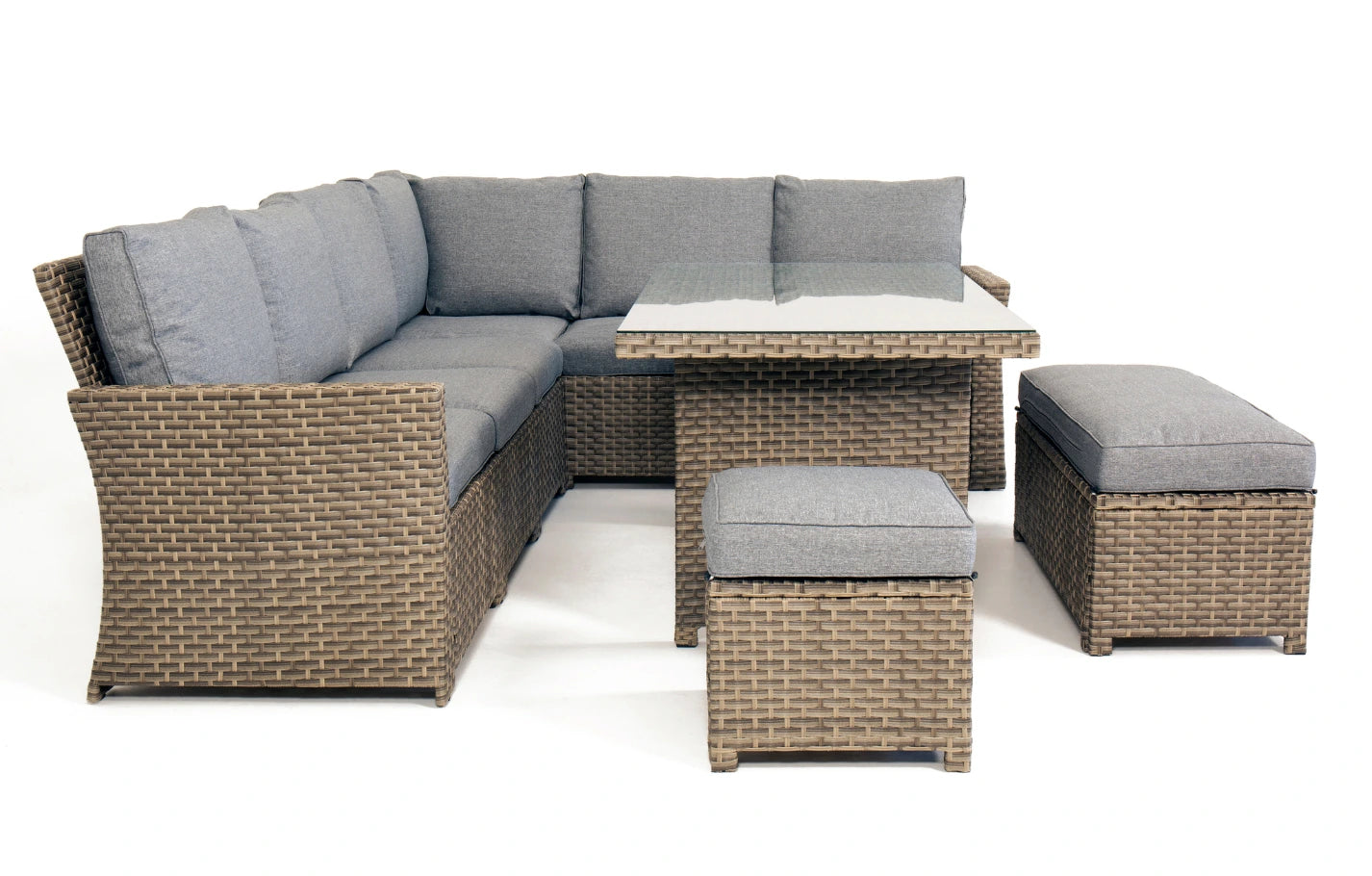 Palma Grey Corner Rattan Garden Lounge Set 9 Seater - MINT Outdoor