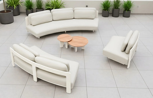 Test Harbour 6 Seater Teak and Aluminium Garden Sofa and Armchair Set (Copy) - MINT Outdoor