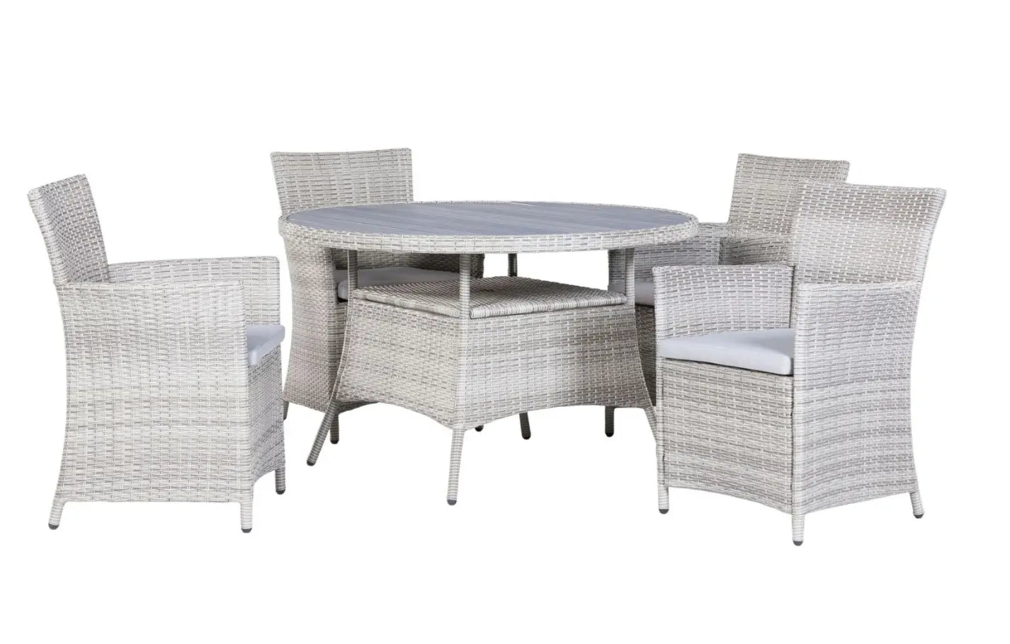 Bridgetown 4 Seater Round Rattan Dining Set 120cm - MINT Outdoor