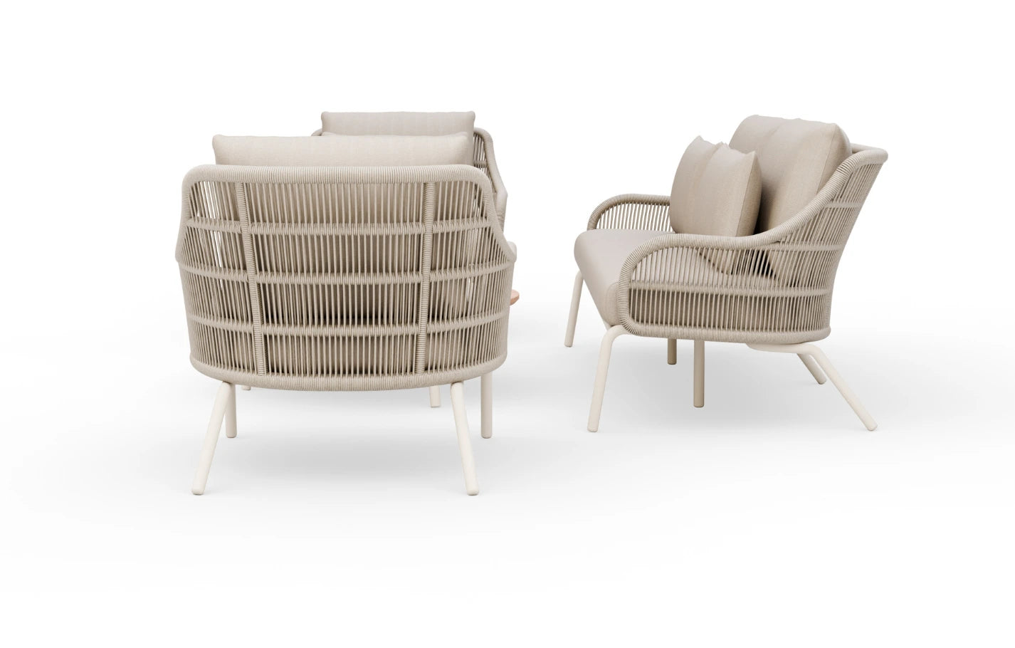 Cora 4 Seater Woven and Aluminium Garden Sofa and Armchair Set
