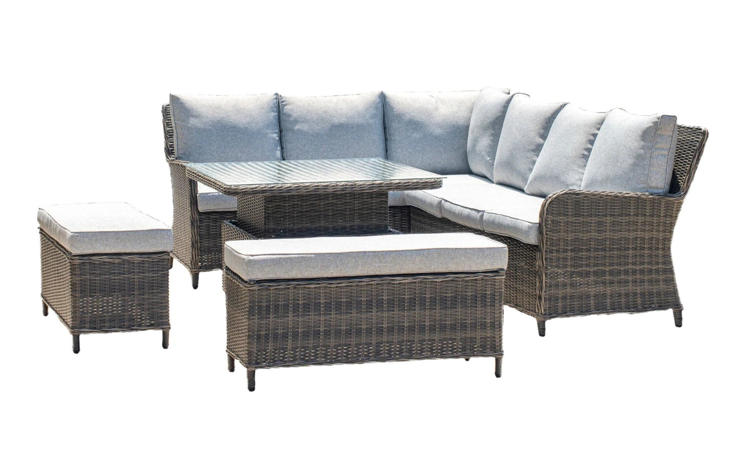 Della Porta 10 Seater Garden Sofa Set With Up-Down Table - MINT Outdoor