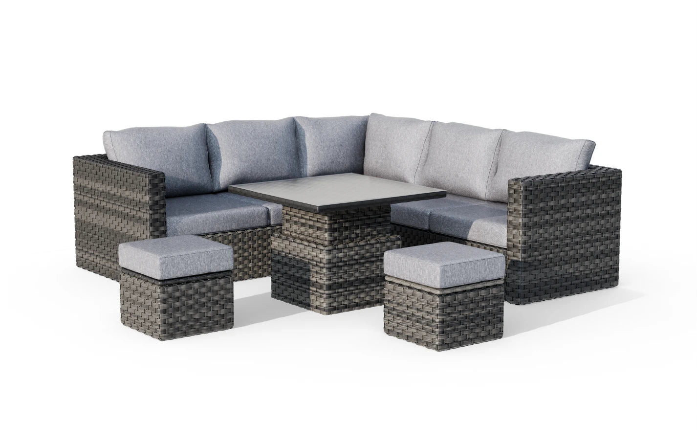 Lima 7 Seater Rattan Garden Sofa Set With Up-Down Table - MINT Outdoor