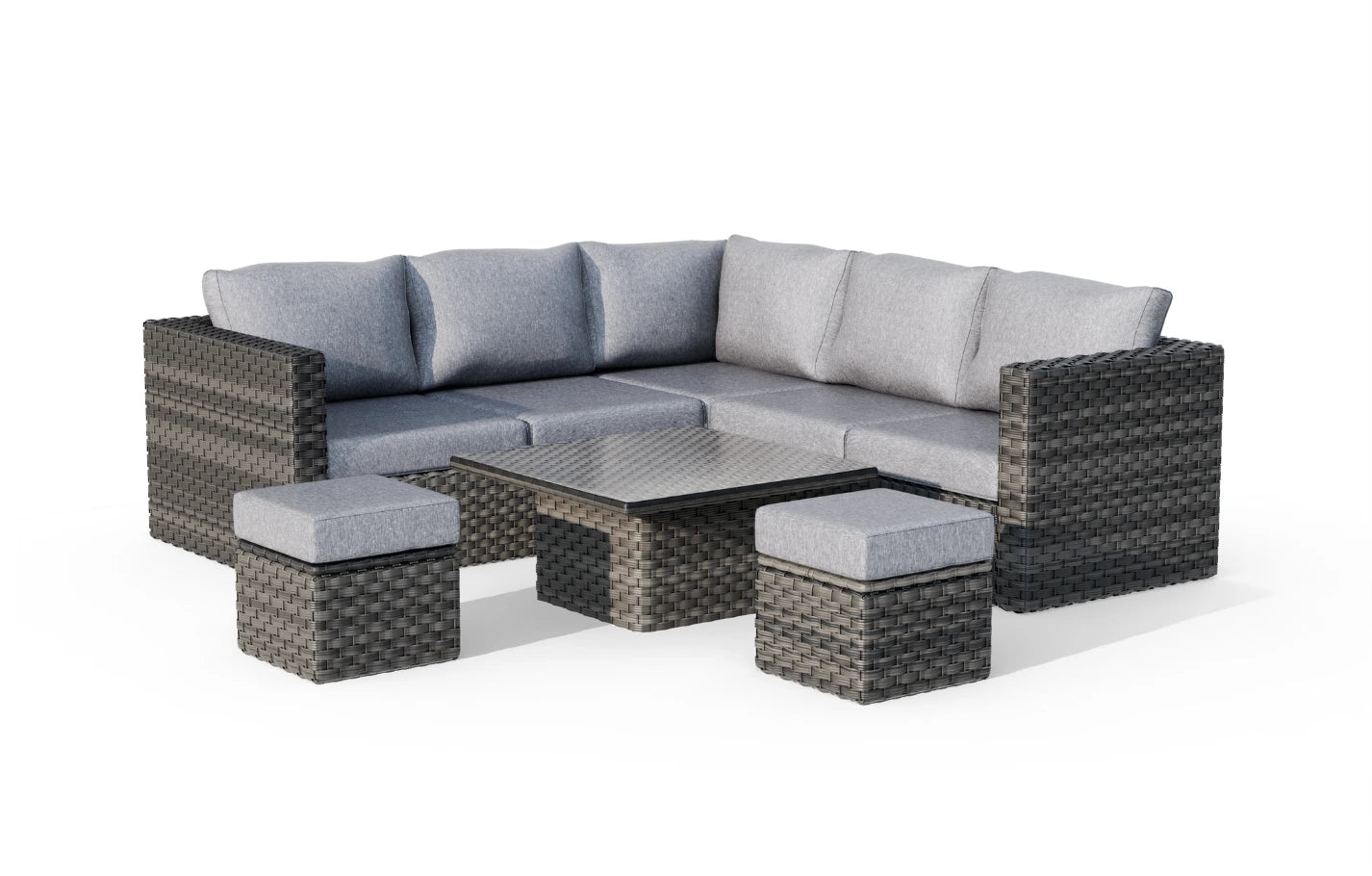 Lima 7 Seater Rattan Garden Sofa Set With Up-Down Table - MINT Outdoor