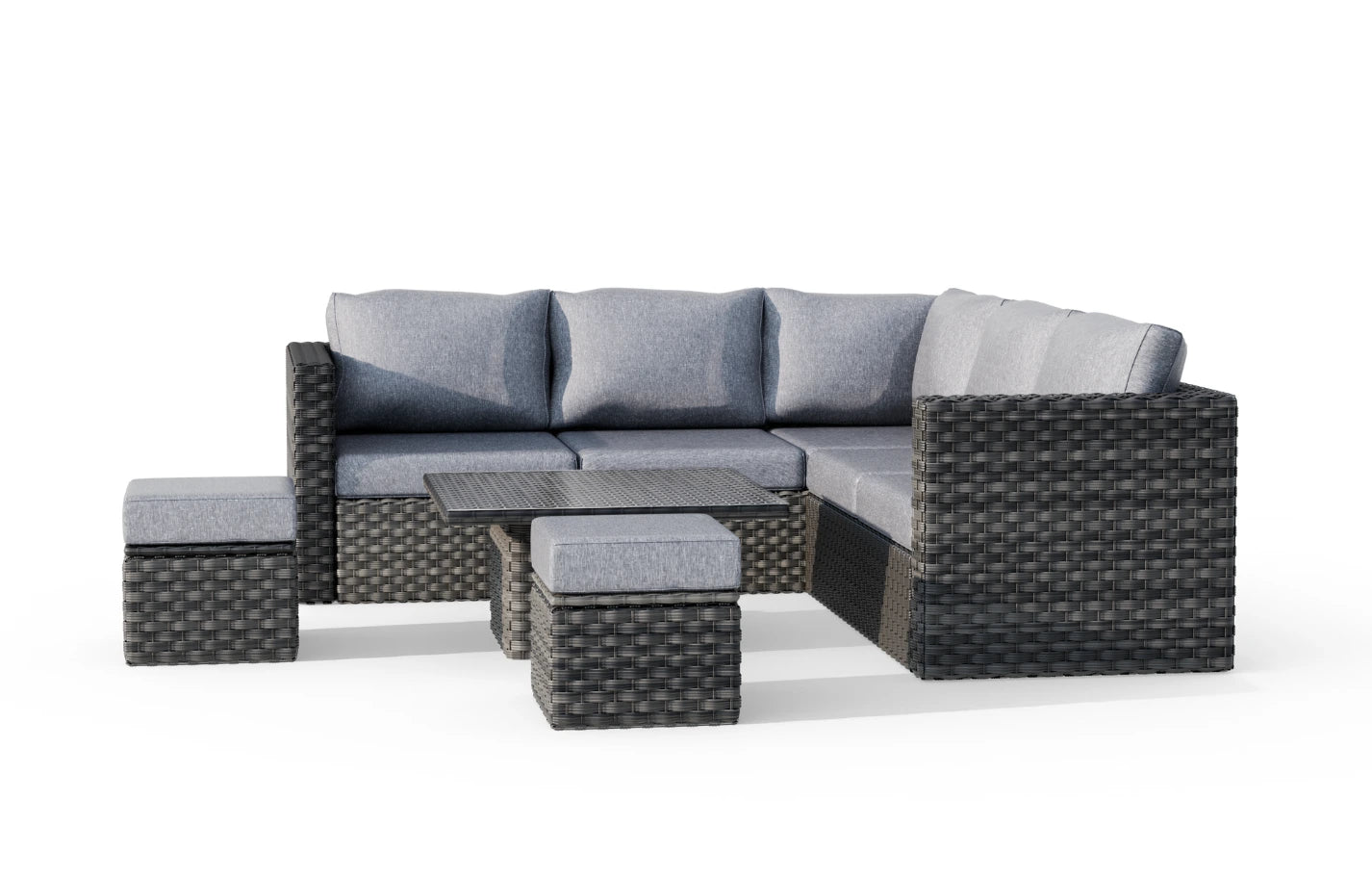 Lima 7 Seater Rattan Garden Sofa Set With Up-Down Table - MINT Outdoor