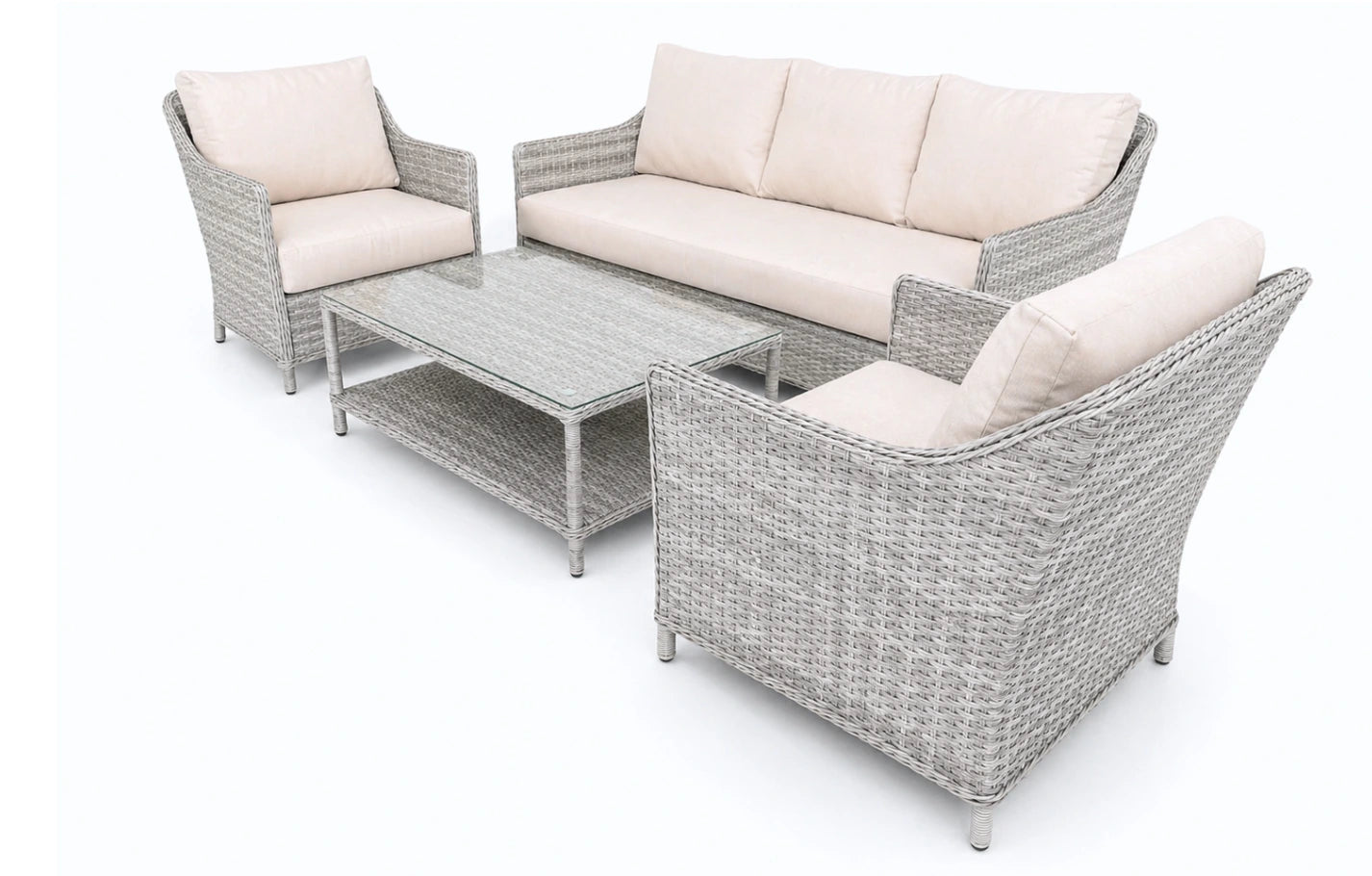 Oxford 5 Seater Rattan Sofa and Armchair Garden Set
