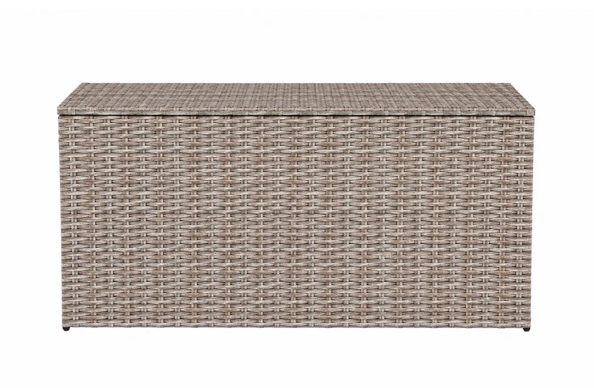 Palma Beige Corner Rattan 9 Seater Garden Dining Lounge Set and Cushion Storage Box Bundle