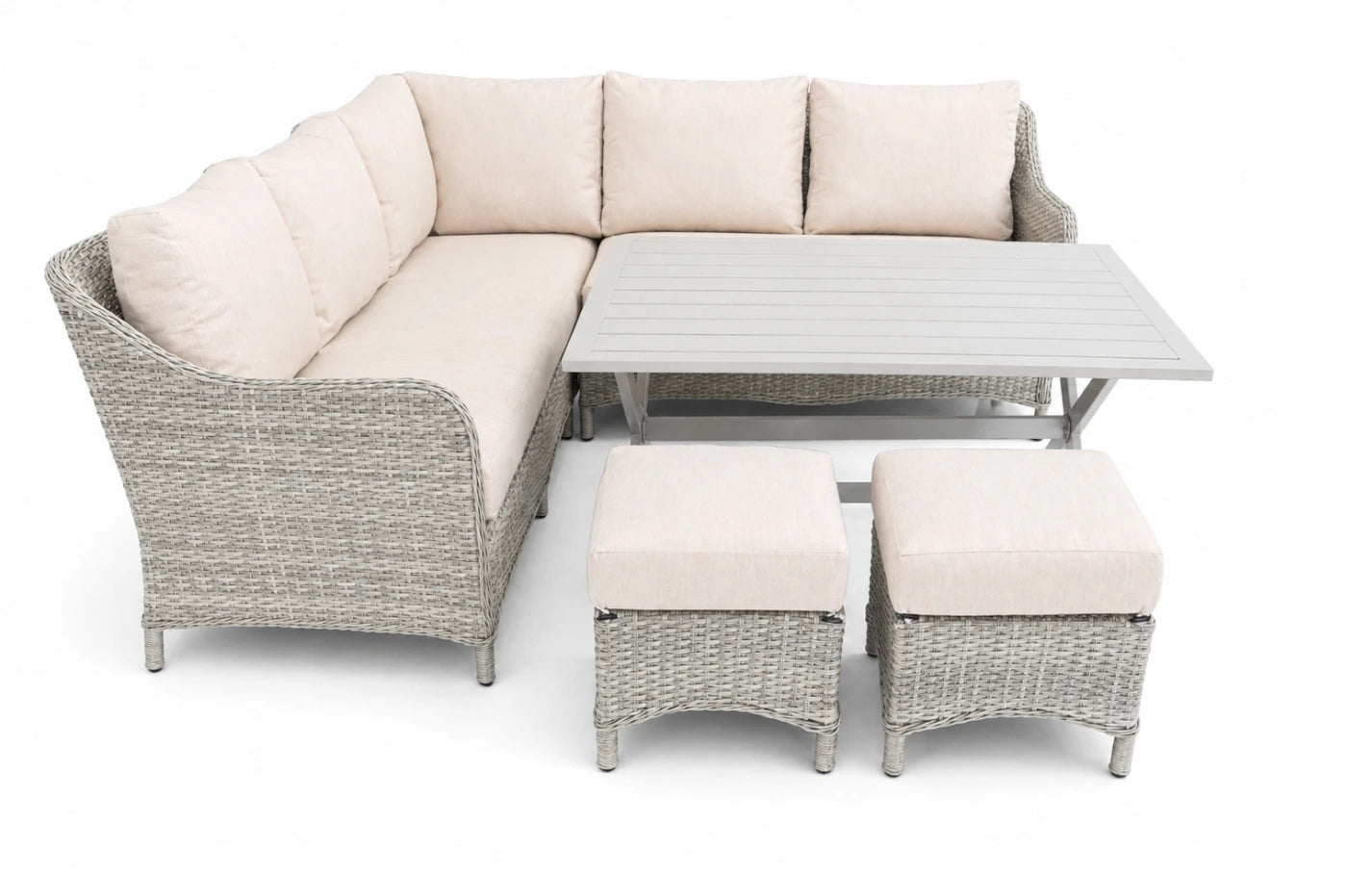 Sorrento 7 Seater Rattan Corner Sofa Lounge and Dining Garden Set