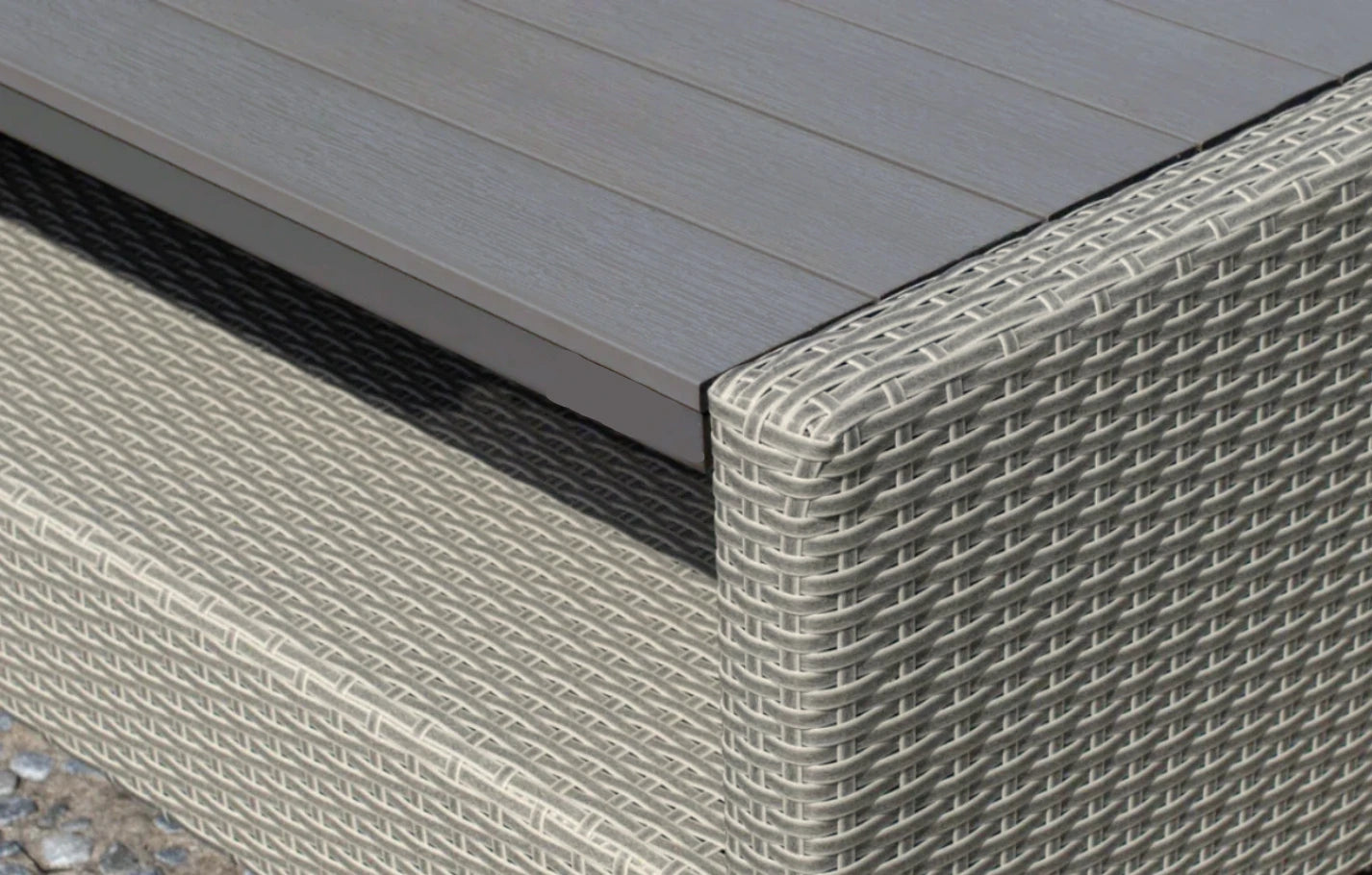 Stockholm Rattan Grey 4 Seater Garden Chaise Lounge Set with Armchair - MINT Outdoor