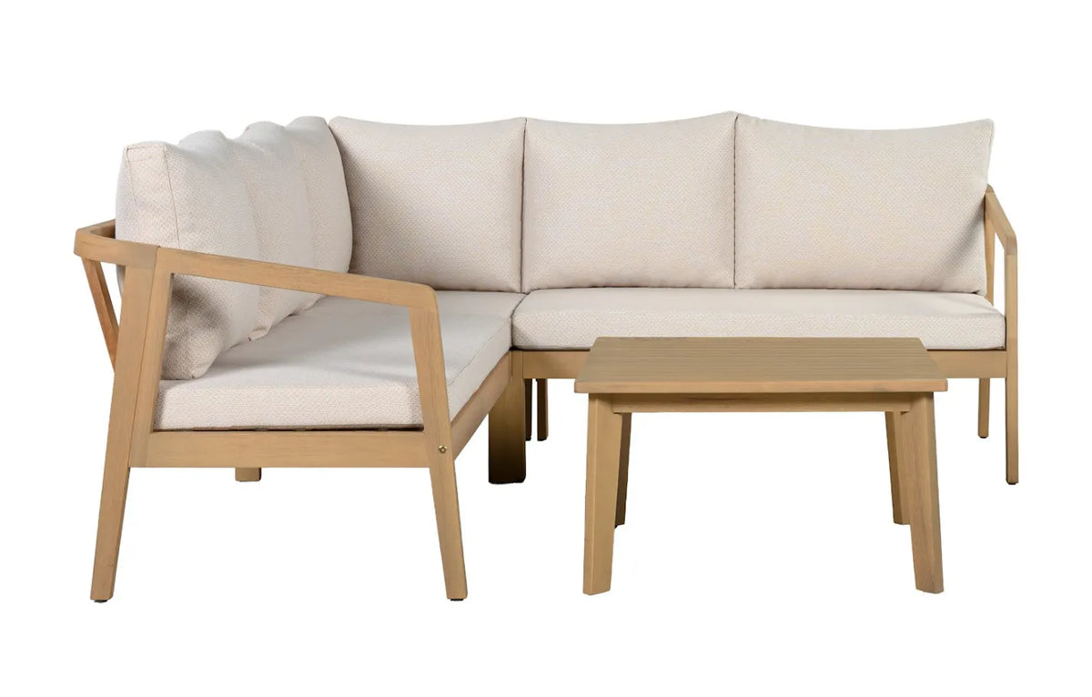 Tuscany 5 Seater Terra Madera Wooden Corner Garden Sofa Set