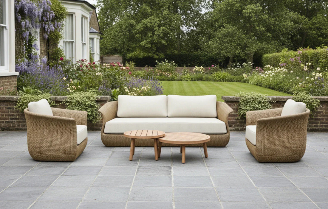 Linden Rattan 5 Seater Sofa and Armchair Garden Furniture Set - MINT Outdoor
