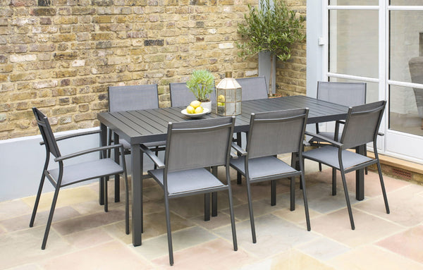 Havana Dark Grey 8 Seater Aluminium Patio Dining Set - MINT Outdoor