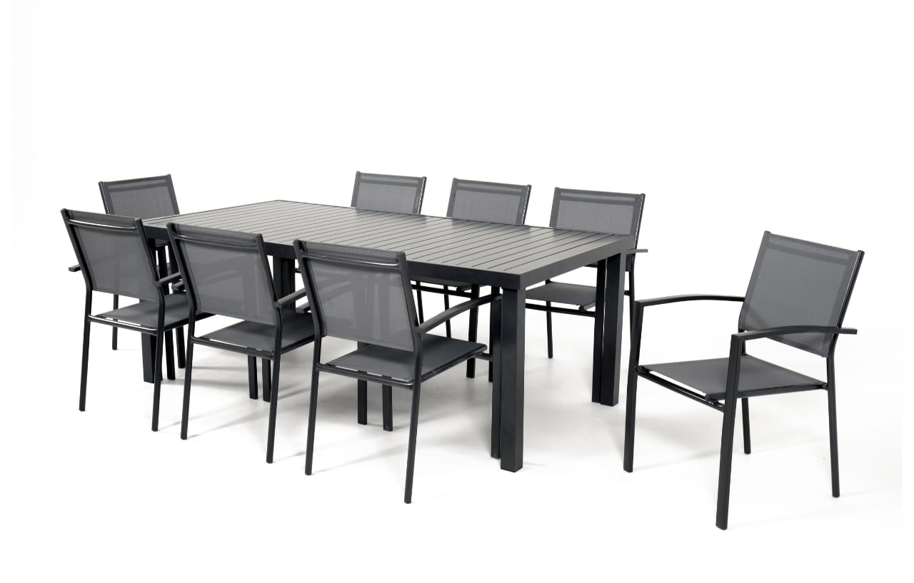 Havana Dark Grey 8 Seater Aluminium Patio Dining Set - MINT Outdoor