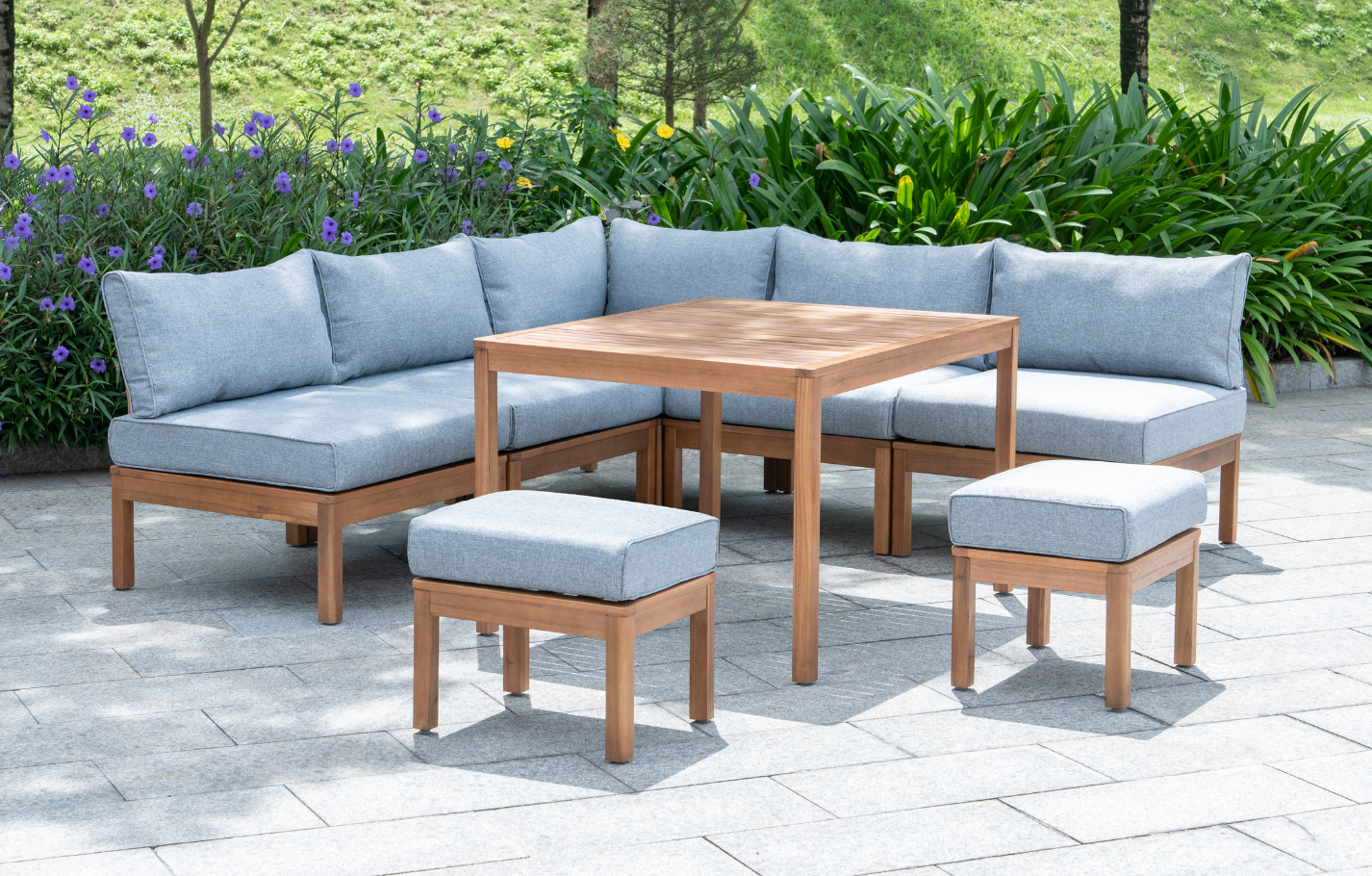 Cali 7 Seater Wooden Corner Sofa Set - MINT Outdoor