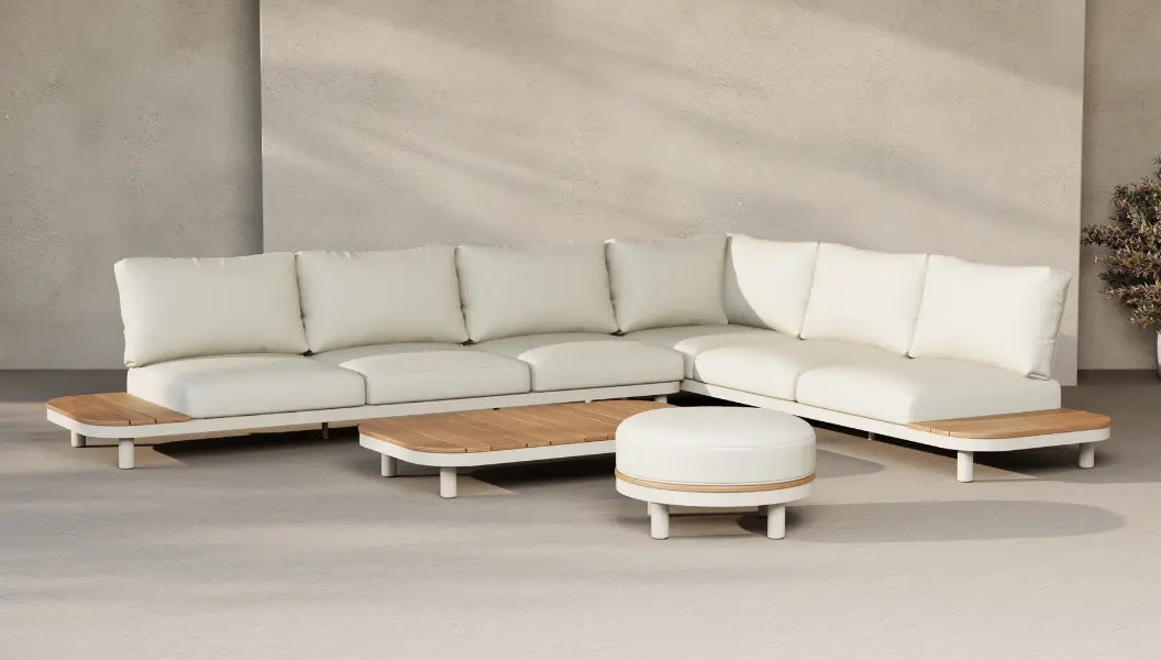 Linh 6 Seater Corner Garden Sofa Set - MINT Outdoor