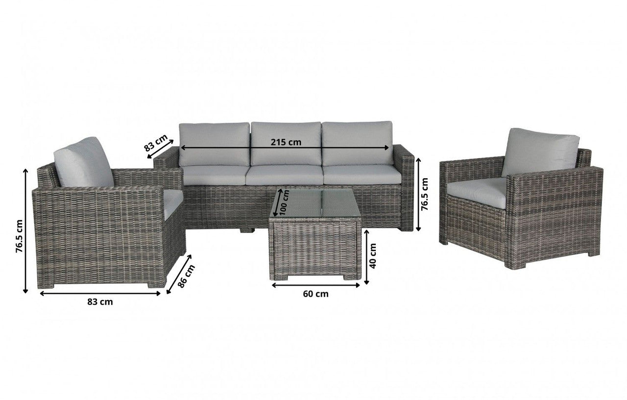 Murcia Grey 5 Seater Garden Lounge Set - MINT Outdoor