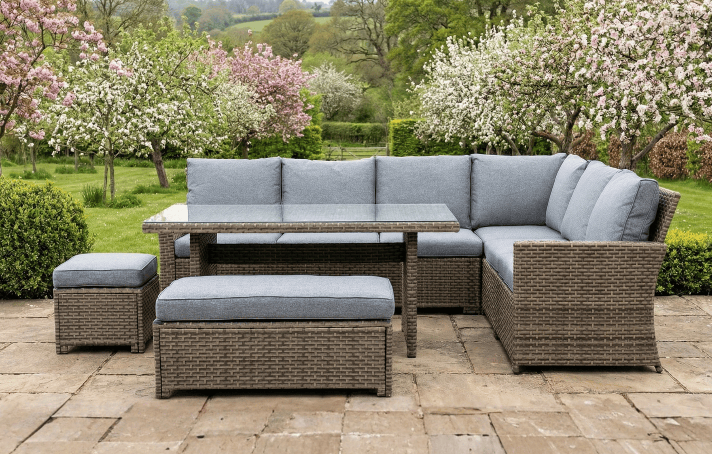 Palma Rattan Garden Lounge Set Cover Bundle