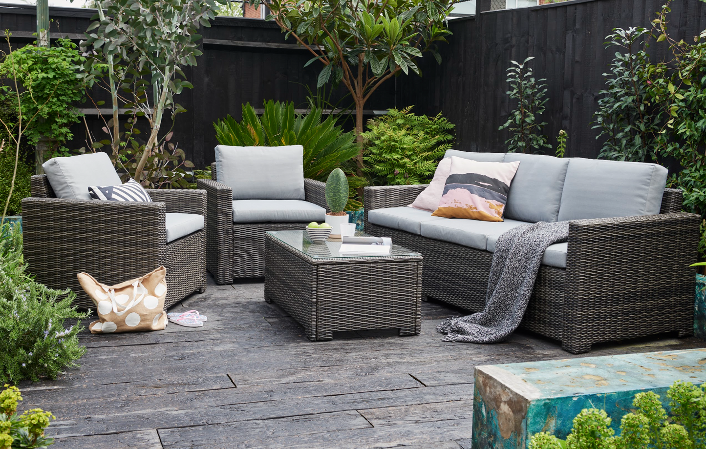 Murcia Grey 5 Seater Garden Lounge Set - MINT Outdoor