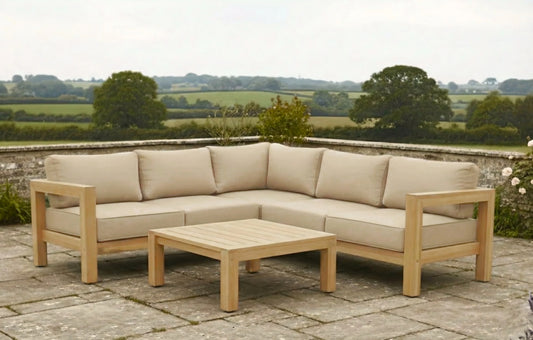 Adelaide 5 Seater Wooden Corner Garden Sofa Set