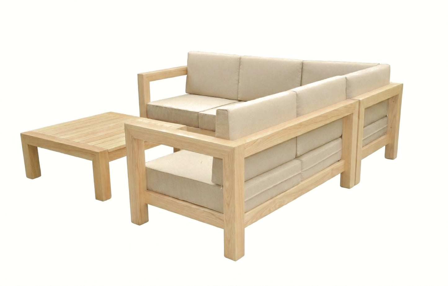 Adelaide 5 Seater Wooden Corner Garden Sofa Set