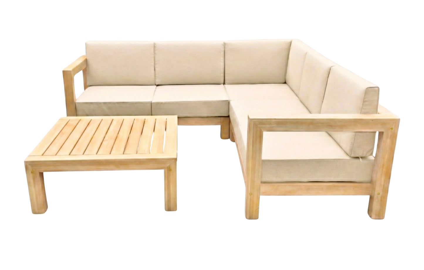 Adelaide 5 Seater Wooden Corner Garden Sofa Set