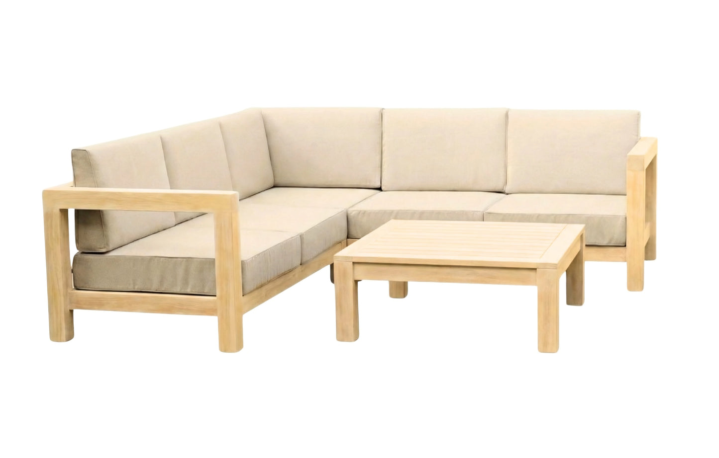 Adelaide 5 Seater Wooden Corner Garden Sofa Set