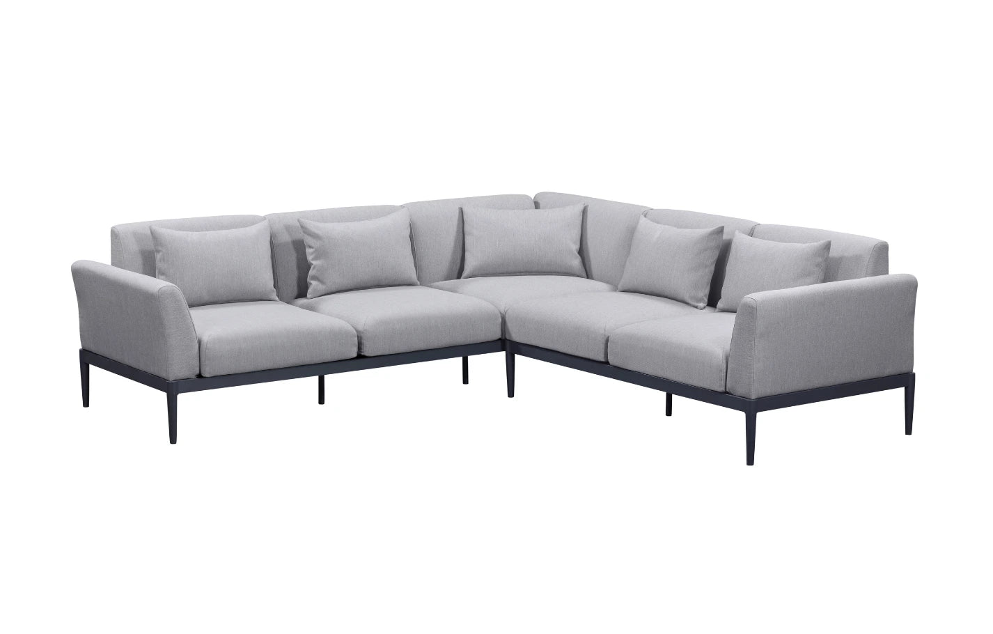 Alta 5 Seater Corner Grey Aluminium Corner Garden Sofa - MINT Outdoor