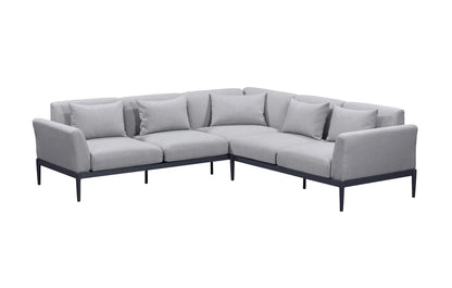 Alta 5 Seater Corner Grey Aluminium Corner Garden Sofa - MINT Outdoor