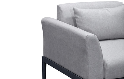Alta 5 Seater Corner Grey Aluminium Corner Garden Sofa - MINT Outdoor