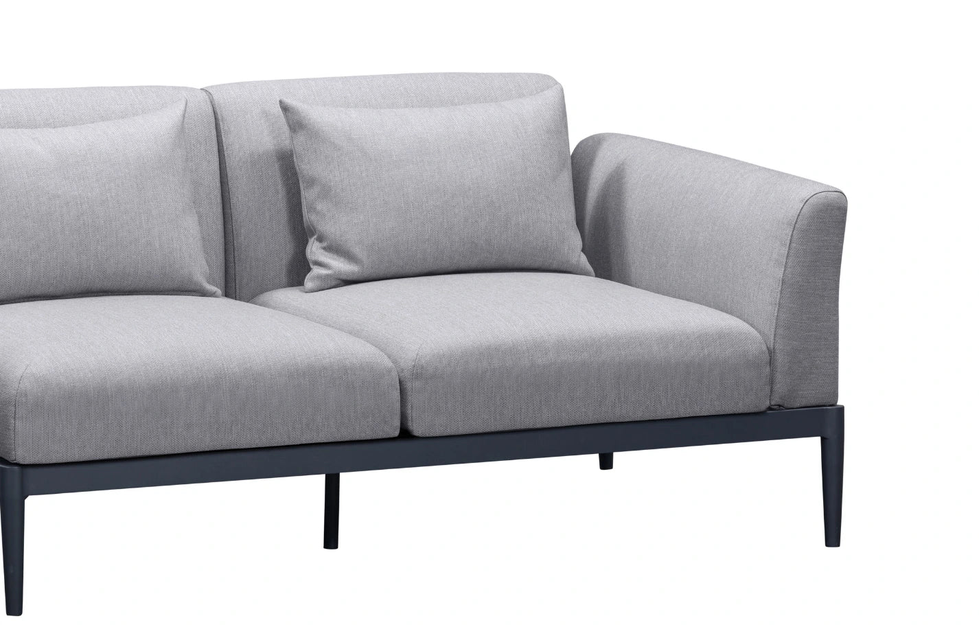 Alta 5 Seater Corner Grey Aluminium Corner Garden Sofa - MINT Outdoor