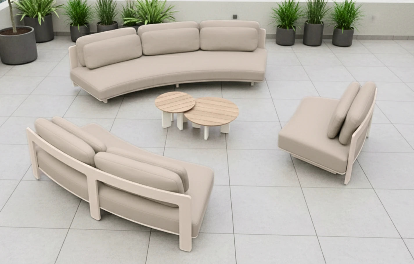 Harbour 9 Seater Teak Aluminium Garden Sofa Armchair Set