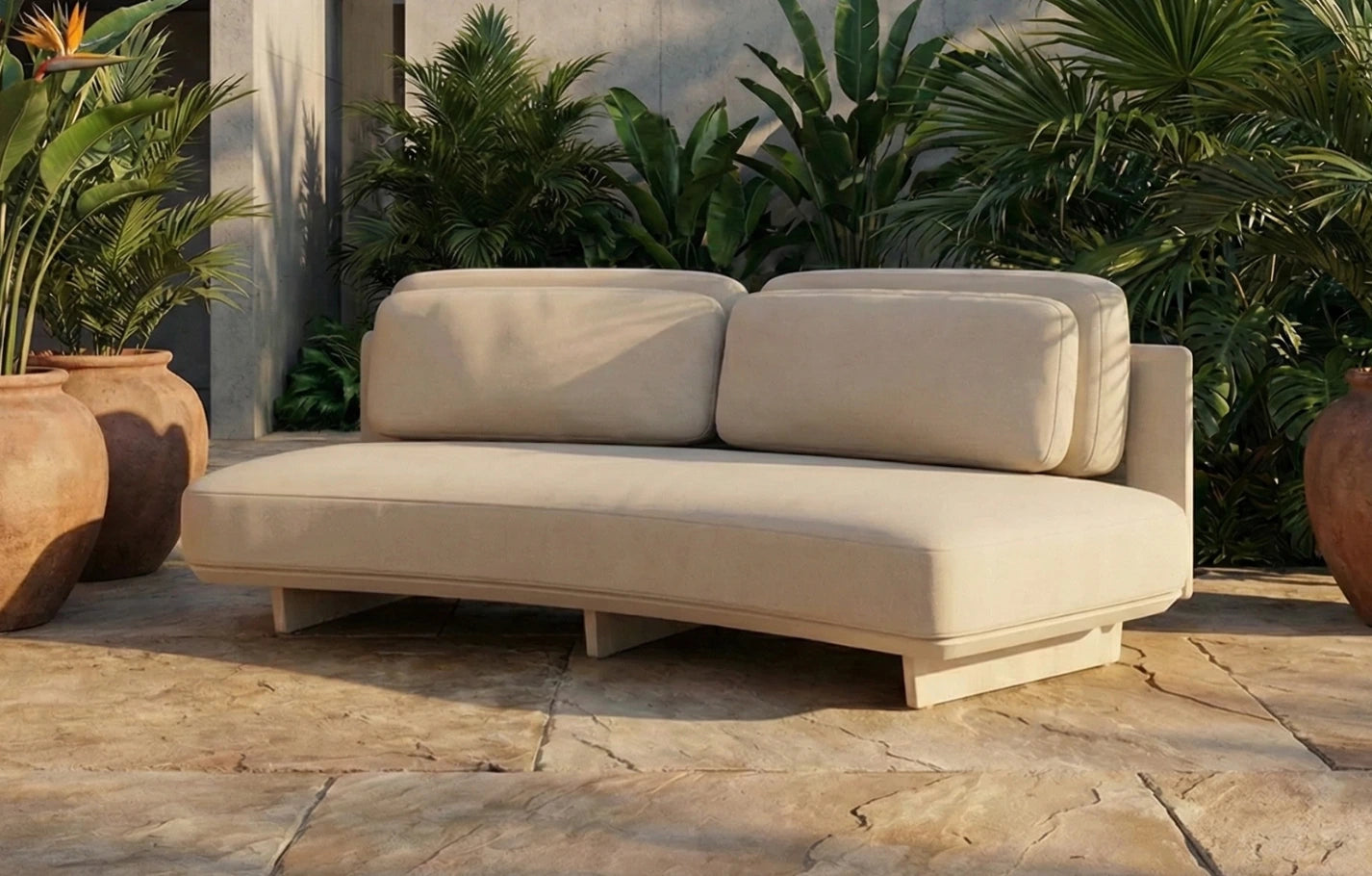 Harbour 3 Seater Aluminium Curved Garden Modular Garden Sofa