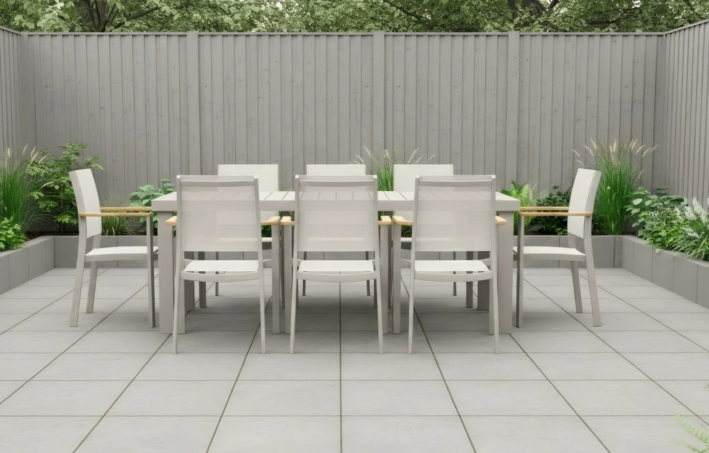 Belfast 8 Seater Aluminium Taupe Dining Set - MINT Outdoor