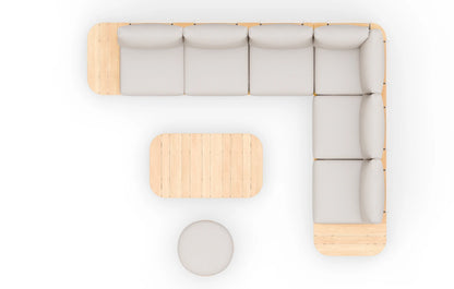 Cove 7 Seater Corner Solid Wood Garden Sofa Set - MINT Outdoor