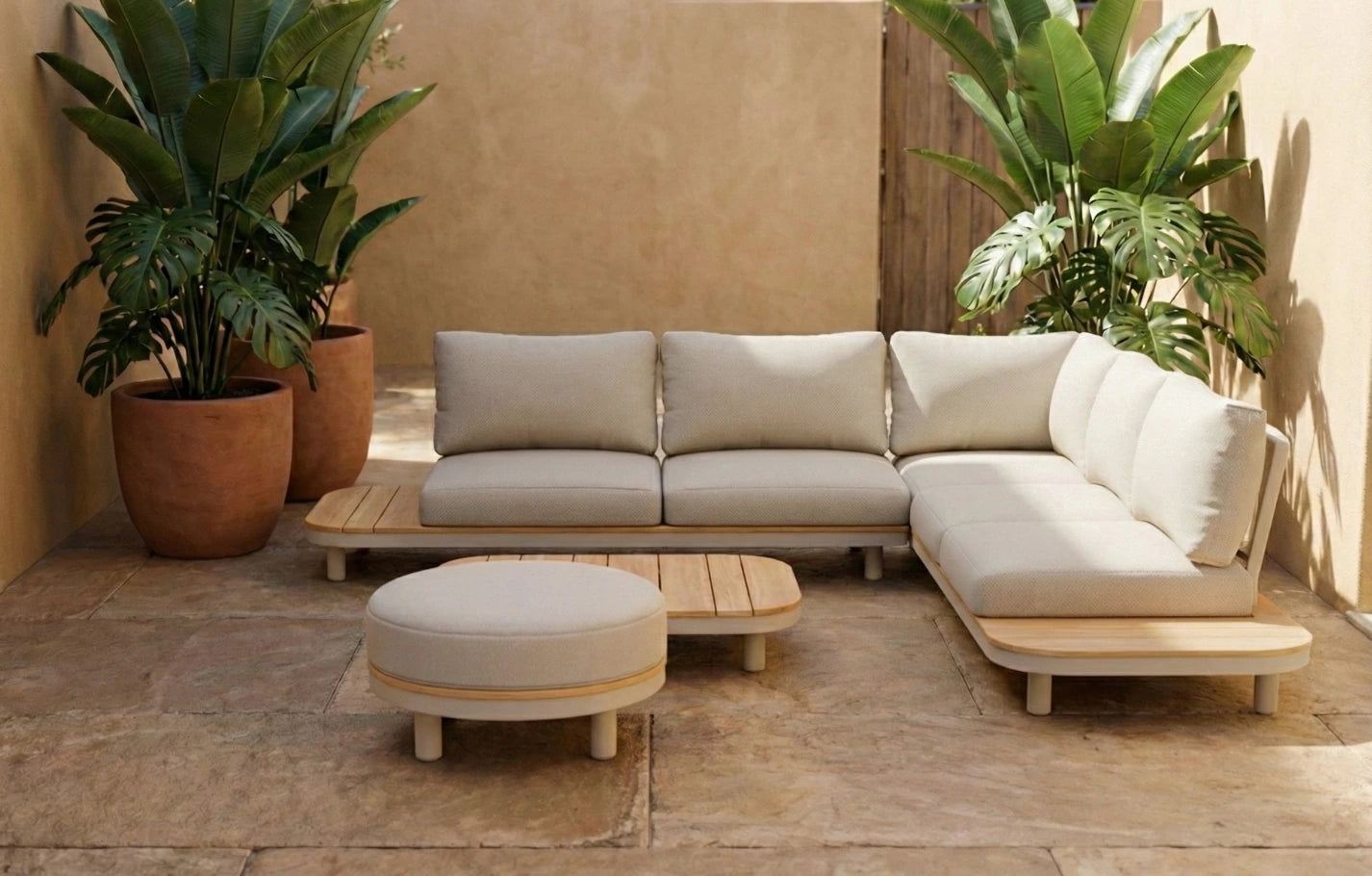 Cove 7 Seater Corner Acacia Wood Garden Sofa Set