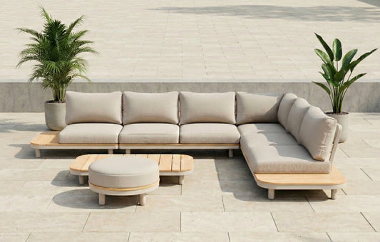 Cove 7 Seater Corner Acacia Wood Garden Sofa Set