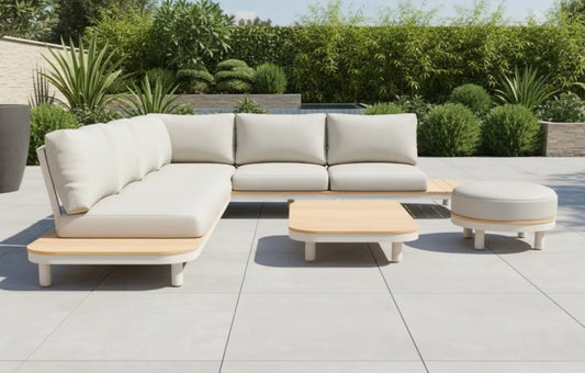 Cove 7 Seater Corner Acacia Wood Garden Sofa Set - MINT Outdoor