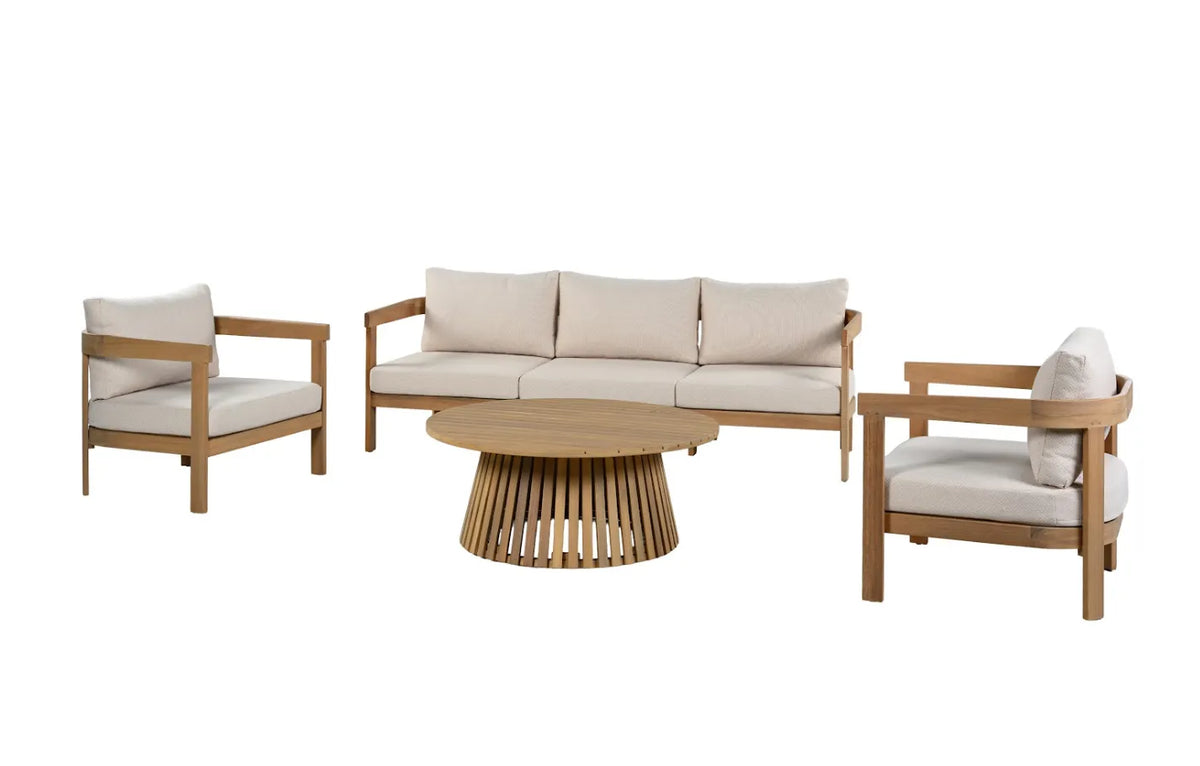 Hampstead 5 Seater Wooden Sofa and Armchair Luxury Garden Furniture Set