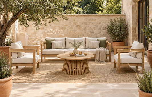 Hampstead 5 Seater Wooden Sofa and Armchair Luxury Garden Furniture Set