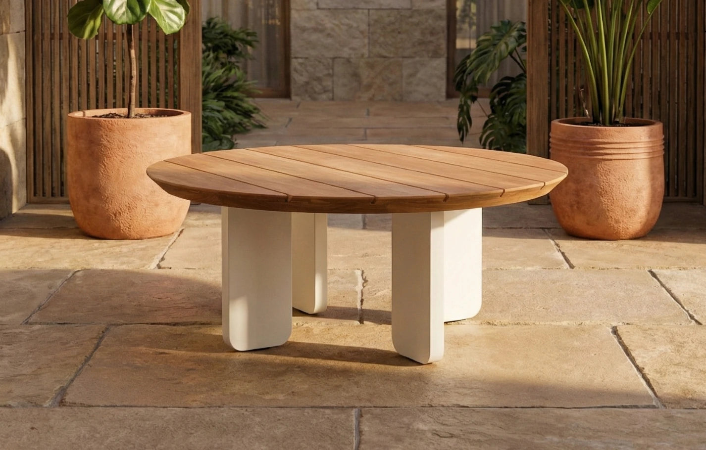 Harbour Teak Round Coffee Table 80cm