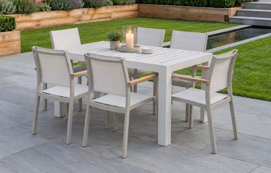 Havana 6 Taupe Aluminium Garden Dining Set