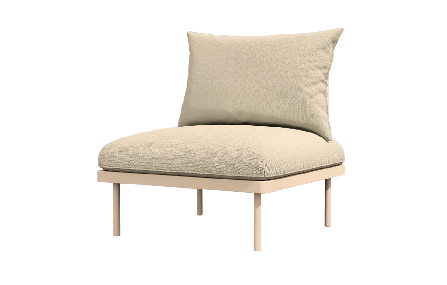 Kiki Beige Garden Armless Chair
