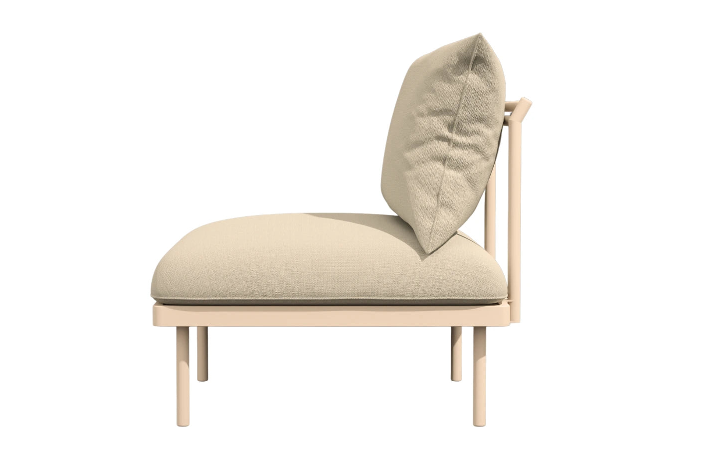 Kiki Beige Garden Armless Chair
